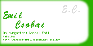 emil csobai business card